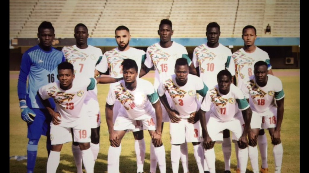 L'équipe nationale du Sénégal avec Sullivan Lakhmy