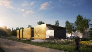 Xcrusher, chez Sopréma, à Val-de-Reuil, sera un bâtiment à "énergie positive" faisant appel à la géothermie, à des ruches, et des technologies de pointe respectueuses de l'environnement
