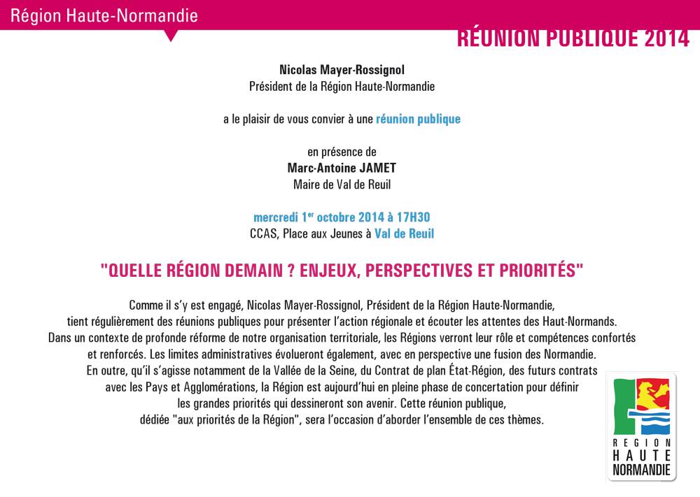 Réunion publique : Quelle région pour demain