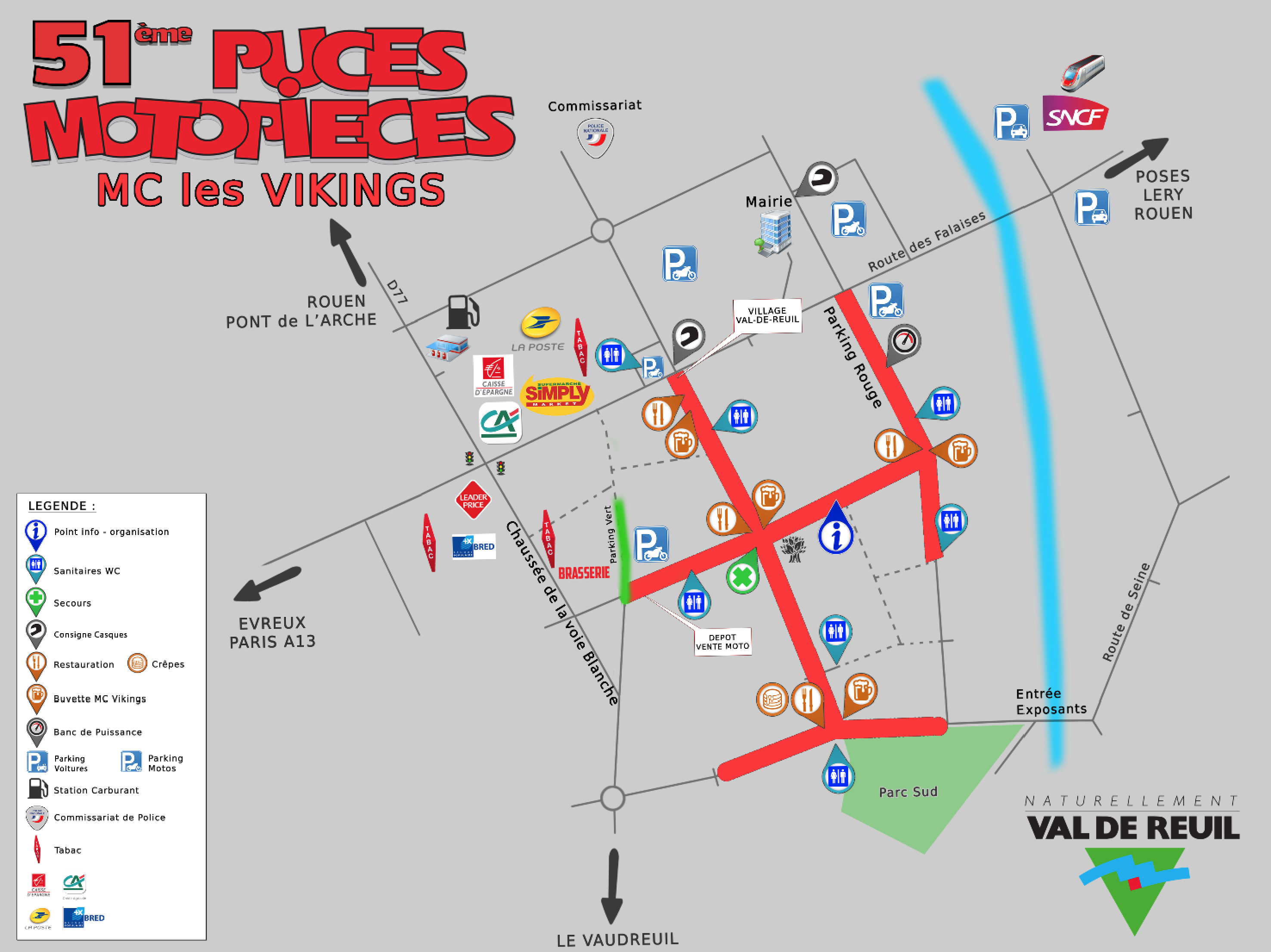 Plan des Puces Motos