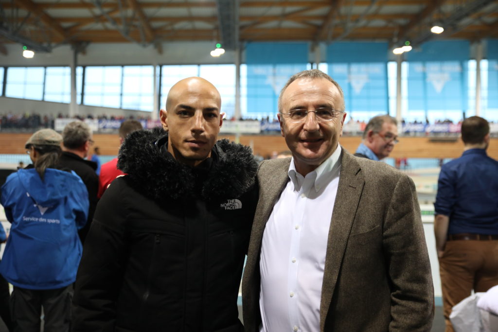 Oualid était au meeting d'athlétisme samedi avec Marc-Antoine Jamet 