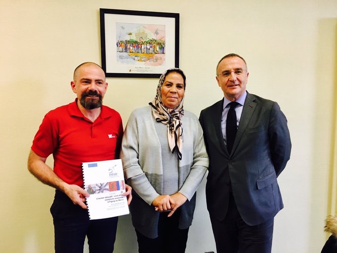 Latifa Ibn Zieten (au centre) avec Marc-Antoine Jamet et le directeur de l'EPIDE il y a quelques semaines