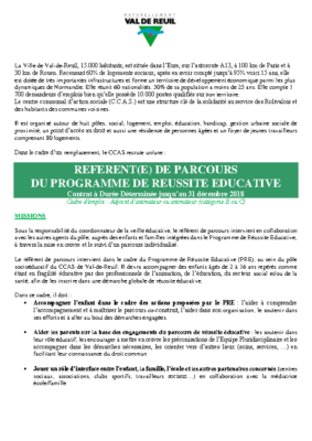 Référent de parcours du programme de réussite éducative 