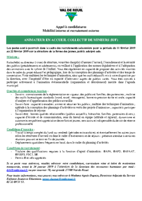 Archive Recrutement Val De Reuil