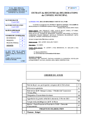 Procès-verbal du 12 Avril 2021