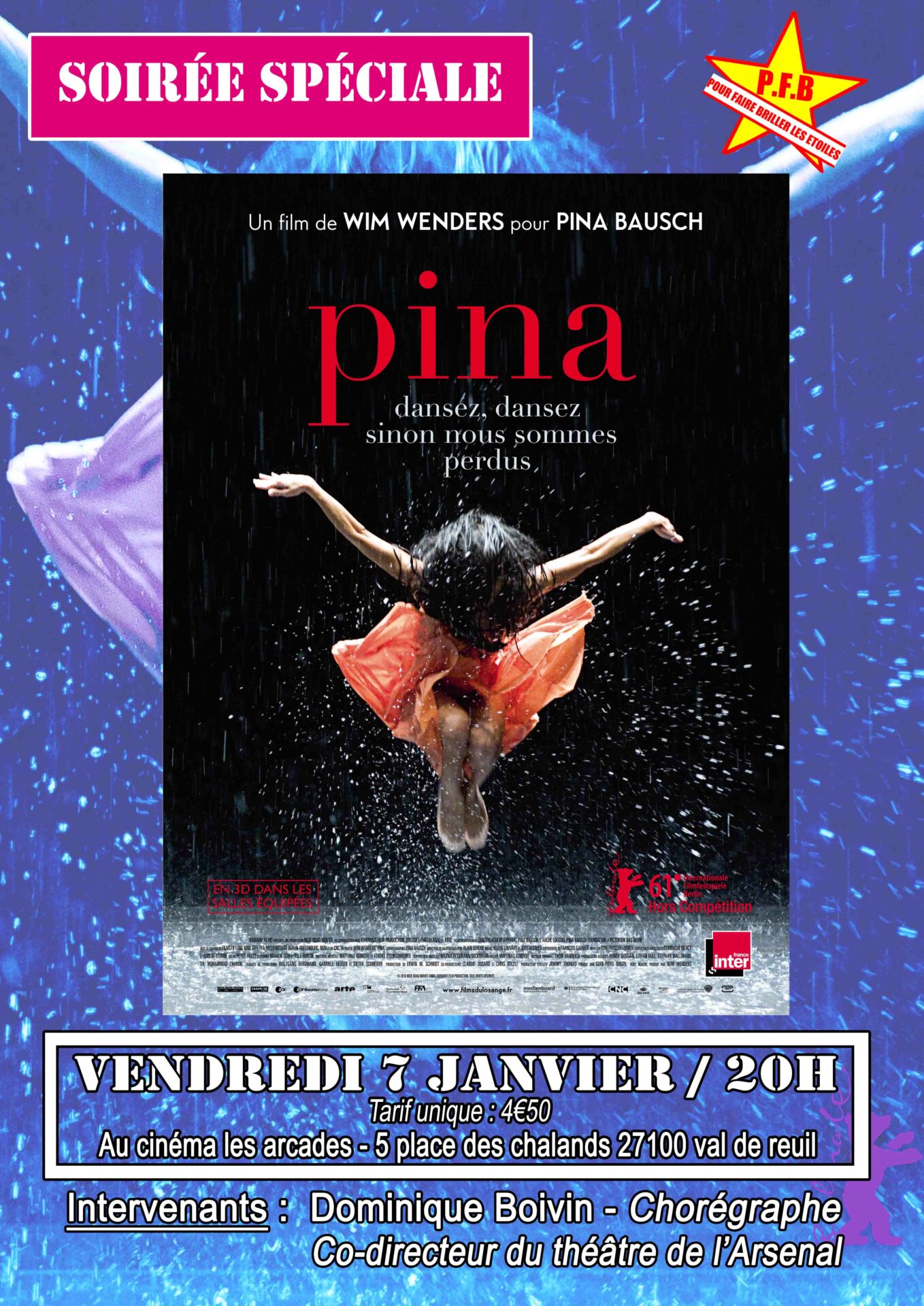 Cinéma Les Arcades : soirée spéciale autour du film “Pina”, Wim Wenders