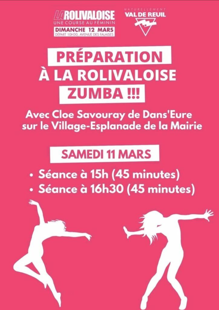 Préparation à la Rolivaloise : Zumba - samedi 11 mars à 15h et 16h30