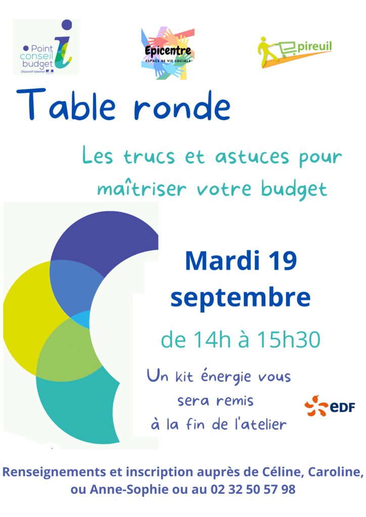 L'Association Epireuil vous invite à un atelier budget, le mardi 19 septembre à 14h afin de partager des trucs et astuces pour mieux maîtriser votre budget.