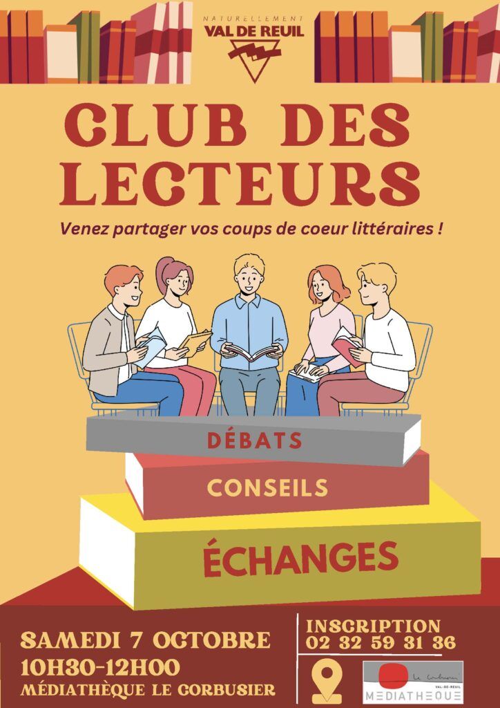 Club des lecteurs - 7 octobre 2023 à la médiathèque Le Corbusier de Val-de-Reuil