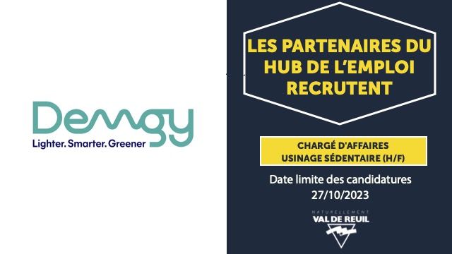 Offre d'emploi : Chargé d'affaires Usinage Sédentaire (H/F) - DEMGY
