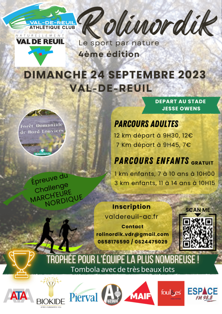 4ème édition du Rolinordik organisé par le Val-de-Reuil Athlétique Club (VRAC) dimanche 24 septembre au stade Jesse Owens