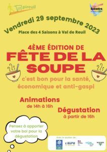 L'association Epireuil organise la 4ème édition de "La "Fête de la soupe", vendredi 29 septembre 2023 de 14h à 18h sur la place des 4 Saisons