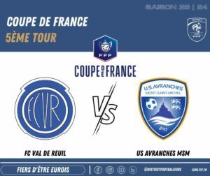 Coupe de France de football - 5e Tour - FCVR - US AVRANCHES - dimanche 15 octobre à 17h Stade Jesse Owens