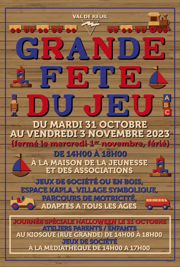 La grande fête du jeu, du lundi 29 octobre au vendredi 3 novembre 2023