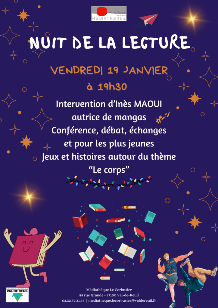 Vendredi 19 janvier à 19h30, la médiathèque Le Corbusier organise La Nuit de la Lecture.