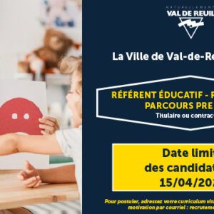 La Ville de Val-de-Reuil recrute un référent éducatif - référent parcours PRE