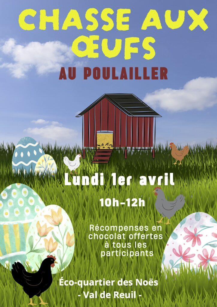 Lundi 1er Avril de 10h à 12h 3ème Chasse aux œufs au Poulailler des Poulettes Rolivaloises