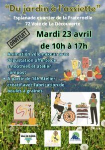 Le foyer Stéphanais organise "Du Jardin à l'assiette" mardi 26 avril de 10h à 17h sur l'esplanade de la Fraternelle.