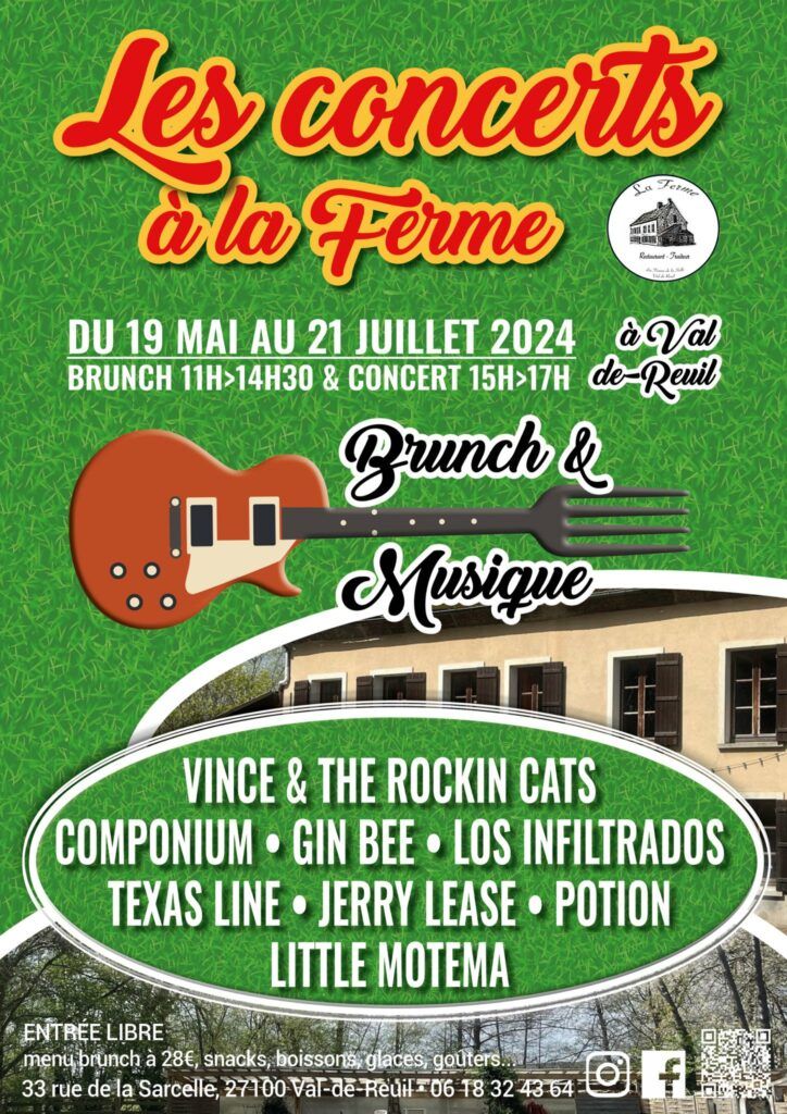 3ème édition Les Concerts à la Ferme tous les dimanches du du 19 mai au 21 juillet 2024 à la Ferme de la Salle.