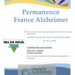 L'association France Alzheimer propose des permanences à l'attention des familles au comptoir des associations.