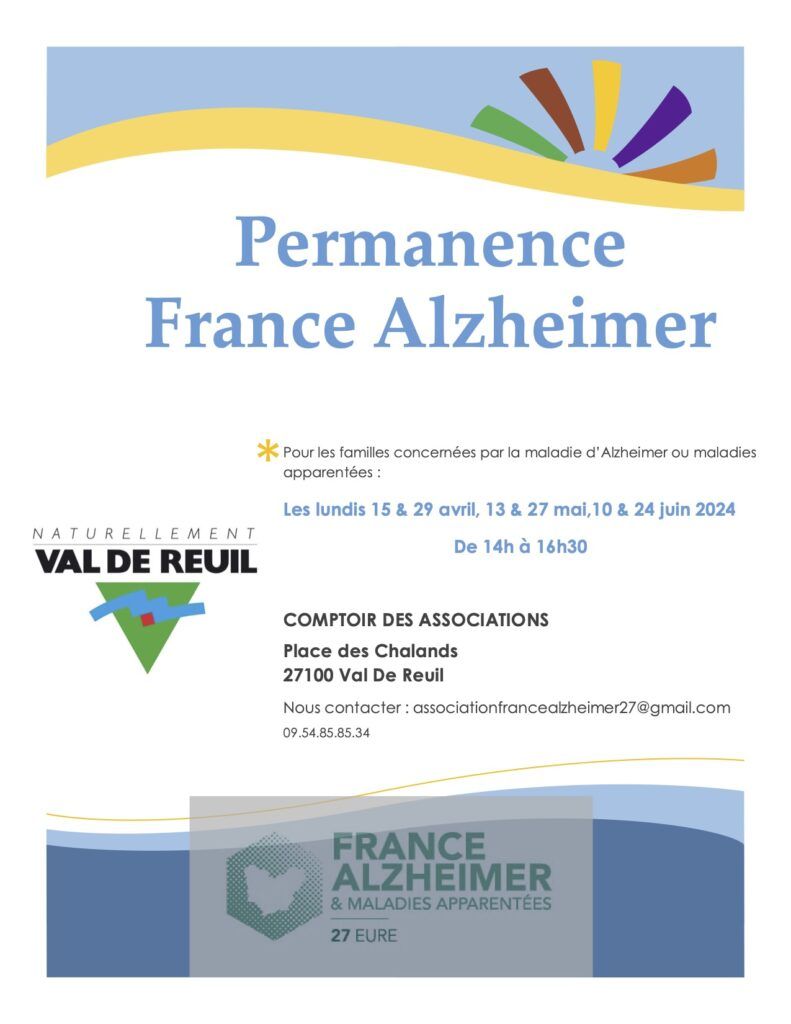 L'association France Alzheimer propose des permanences à l'attention des familles au comptoir des associations.