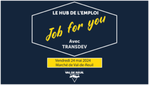 Job 4 you avec Transdev, vendredi 24 mai de 13h30 à 16h30 sur la place des 4 saisons.