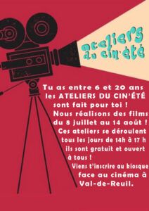 L'association Sous le Soleil exactement propose des ateliers de découverte des métiers du cinéma à l'occasion de Cin'été du 8 juillet au 14 août 2024.