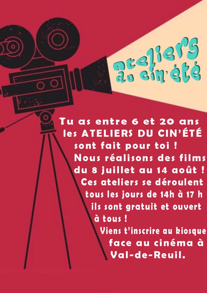 L'association Sous le Soleil exactement propose des ateliers de découverte des métiers du cinéma à l'occasion de Cin'été du 8 juillet au 14 août 2024.