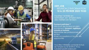 #DEFIJob - Réunion d'information 18 & 25 février 2025 9h30 Vous souhaitez vous lancer dans une nouvelle carrière ou changer de voie ? Cette réunion est faite pour vous !