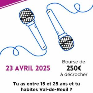 APPEL À PARTICIPATION – TOURNOI SLAM/RAP Jeunesse rolivaloise, la Factorie te donne rendez-vous pour la prochaine édition de son tournoi slam/rap ! Pour participer, il faut : Avoir entre 15 et 25 ans Habiter Val-de-Reuil et ses alentours proches Écrire un texte original sur un thème libre Venir le présenter devant un jury le MERCREDI 23 AVRIL À 15H à LA FACTORIE Binômes acceptés.