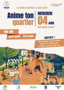 Le mercredi 4 juin, le Comité départemental Olympique organise, en partenariat avec 3F Normanvie un après-midi animé au Jardin Sportif !