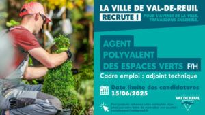 La Ville de Val-de-Reuil recrute un agent polyvalent espaces verts (F/H)