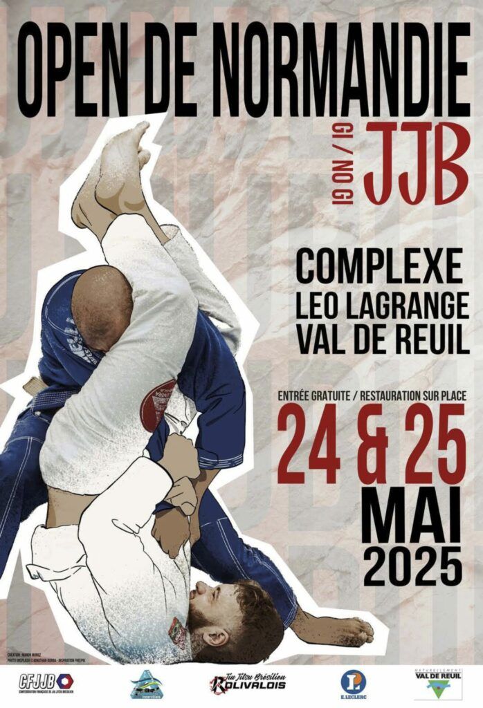 L’association Judo des 2 Riv, le JJB Rolivalois et la Confédération Française de Jiu-Jitsu Brésilien (CFJJB) vous proposent de découvrir l’open de normandie de Jiu-Jitsu Brésilien, la plus grosse compétition de Jiu-jitsu brésilien de Normandie, samedi 24 et dimanche 25 mai de 8h à 19h au complexe Léo Lagrange.