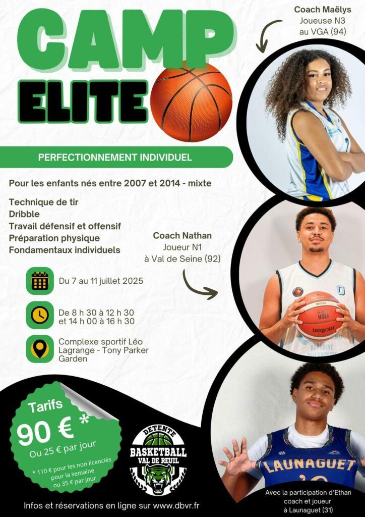 Le DBVR organise son Camp Élite de Perfectionnement Individuel au mois de juillet, destiné aux jeunes joueurs et joueuses motivé(e)s souhaitant développer leur jeu, repousser leurs limites et se confronter à l’exigence du haut niveau.