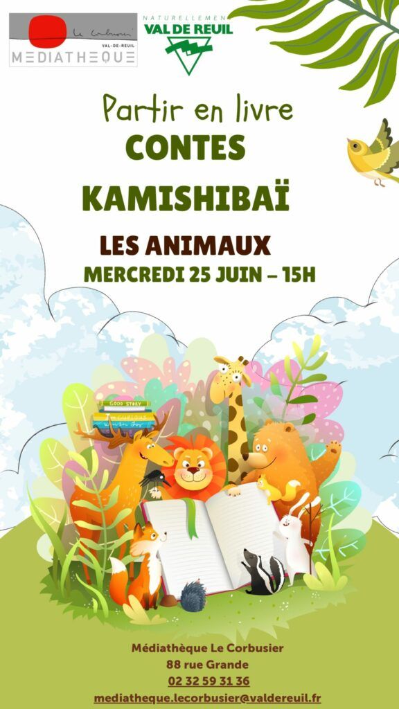 Mercredi 25 Juin à 15h, venez vous installer sur un transat et écouter les histoires autour du thème des animaux, à l'occasion de la manifestation Partir en Livre. Contes Kamishibaï.