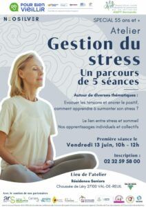 Le pôle senior de Val-de-Reuil propose avec ses partenaires des ateliers gestion du stress autour de diverses thématiques à la Résidence seniors (ESPAGES), chaussée de Léry, 27100 Val-de-Reuil.