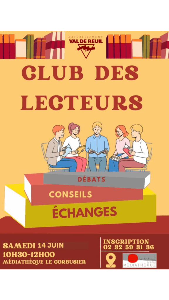 Samedi 14 Juin de 10h30 à 12h00, venez participer à notre Club des Lecteurs. Françoise vous propose de nouvelles lectures, d'échanger sur les romanciers reçus à la médiathèque et vous propose un moment lecture convivial autour d'un thé.