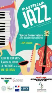 MASTERJAM JAZZ - Spécial Conservatoire avec les professeurs et les élèves, le jeudi 12 juin 2025 à 18h30 à la Factorie sur l'île du Roi.