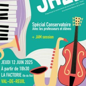 MASTERJAM JAZZ - Spécial Conservatoire avec les professeurs et les élèves, le jeudi 12 juin 2025 à 18h30 à la Factorie sur l'île du Roi.