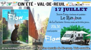 L'association Sous le Soleil exactement vous propose une soirée entre cinéma et poésie avec le Poétobus de la Factorie jeudi 17 juillet à partir de 20h30 face à la plaine Saint-Jean.