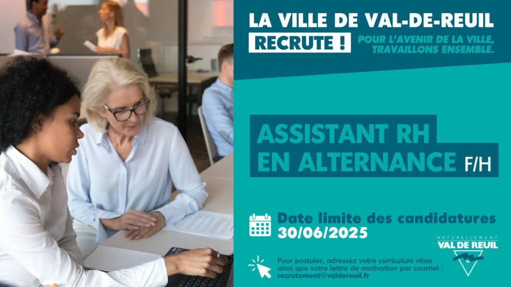 La Ville de Val-de-Reuil recrute un assistant RH en alternance (F/H)