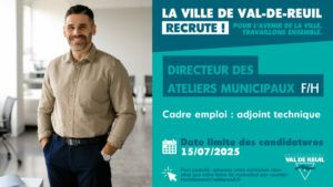 La Ville de Val-de-Reuil recrute un directeur des ateliers municipaux (F/H).