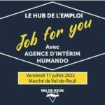 Le vendredi 11 juillet 2025 de 13h30 à 16h30, rendez-vous au marché de Val-de-Reuil (Place des Quatre Saisons) pour une nouvelle session de Job for you proposée par le Hub de l’emploi de Val-de-Reuil !