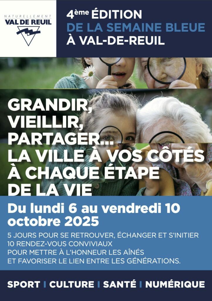 Pour la 4e année consécutive, la Ville de Val-de-Reuil organise la Semaine Bleue, du 6 au 10 octobre 2025.