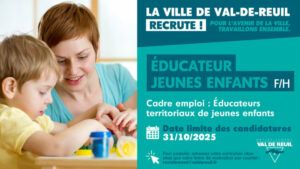 La Ville de Val-de-Reuil recrute un éducateur jeunes enfants (F/H).