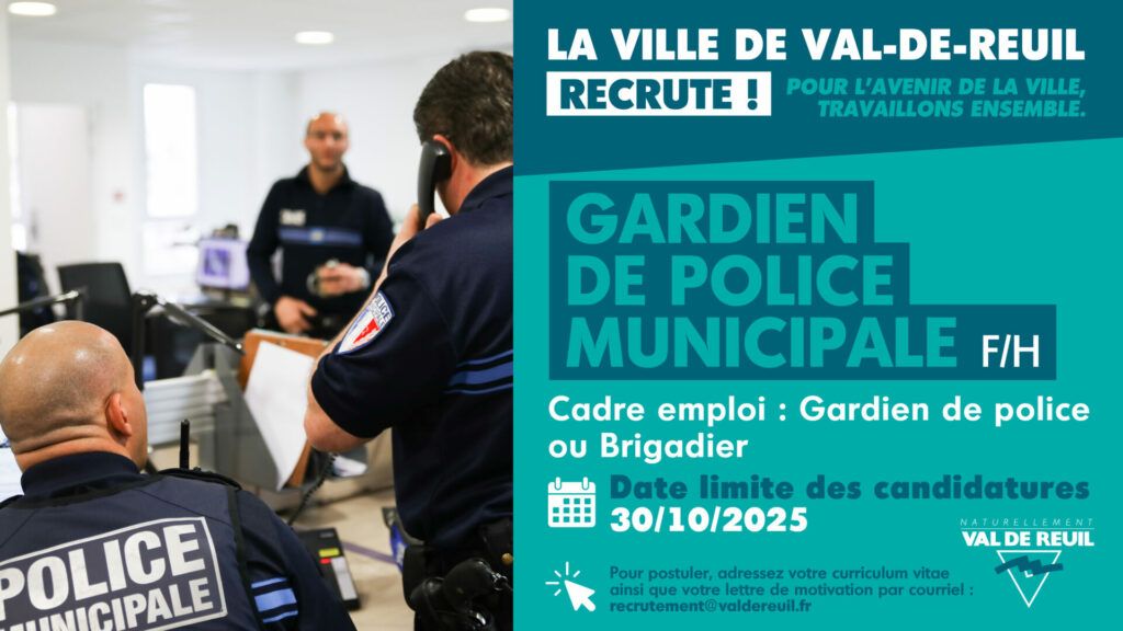La Ville de Val-de-Reuil recrute un gardien de police municipale (F/H)