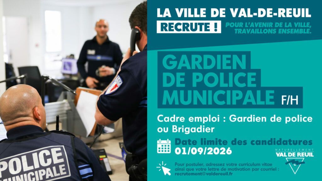 La Ville de Val-de-Reuil recrute un gardien de police municipale (F/H)