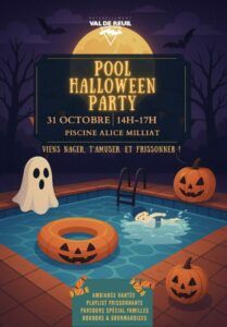 Le vendredi 31 octobre 2025, la piscine municipale de Val-De-Reuil se transforme pour un après-midi aussi frissonnant que fun !
