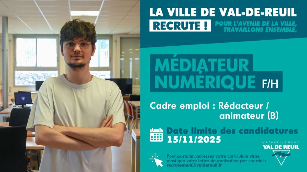 La Ville de Val-de-Reuil recrute un médiateur numérique (F/H).