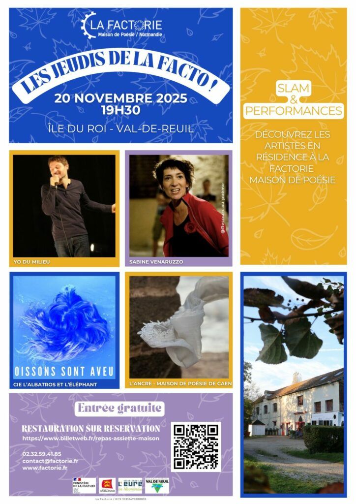 La poésie de décline sous bien des formes ... Et c'est ce que les artistes et poètes.se.s venu.e.s en résidence en novembre vont vous montrer !